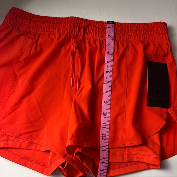 90 Degrees Orange Drawstring  Athletic Sporty Running Two Layer Shorts Sz XL NWT - Picture 4 of 11
